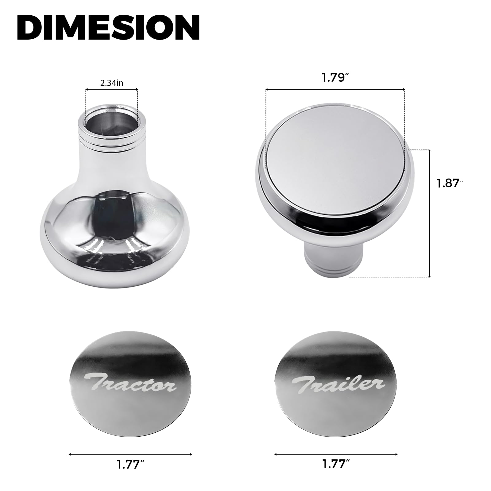 Upgrade Air Brake Knobs for Tractor/Trailer - Air Valve Knobs Compatible Kenworth T680 Peterbilt 379 389 579 Freightliner, Made from Aluminum (2PCS)