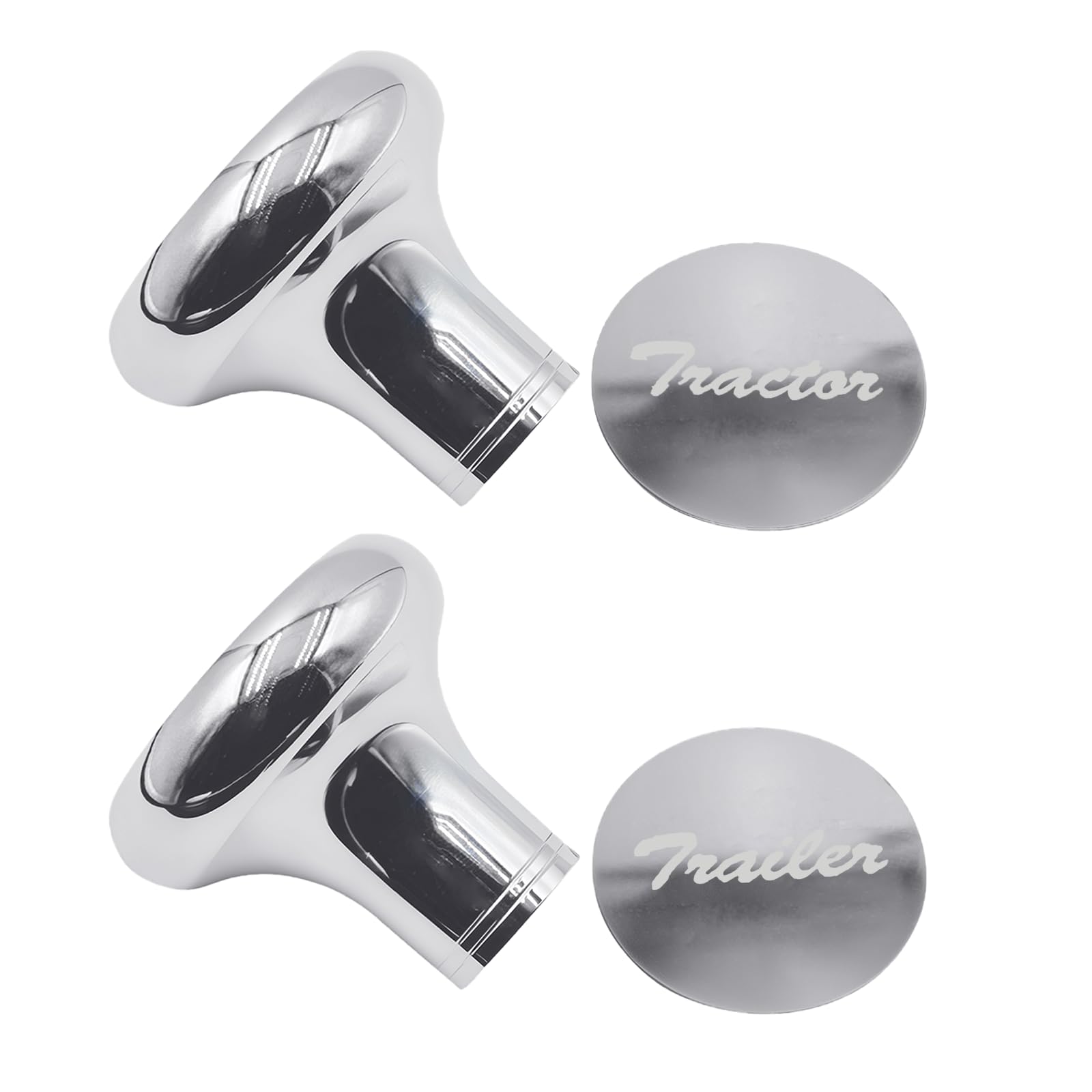Upgrade Air Brake Knobs for Tractor/Trailer - Air Valve Knobs Compatible Kenworth T680 Peterbilt 379 389 579 Freightliner, Made from Aluminum (2PCS)