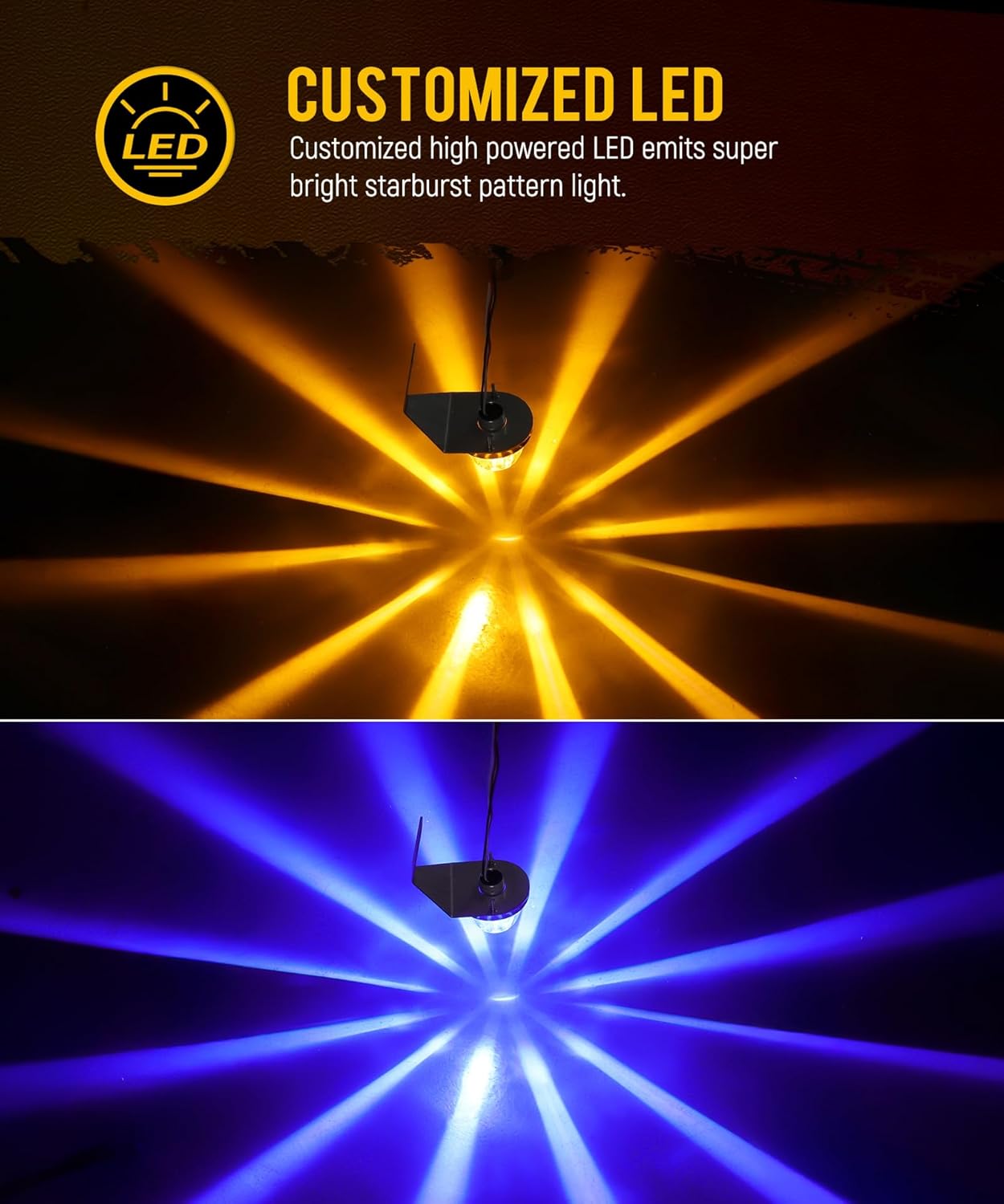 Partsam 2Pcs Glass Watermelon Lights with Stainless Steel Bracket, [Patented] Dual Color Amber/Blue LED Watermelon Mirror Turn Signal Marker Lights Replacement for Kenworth Peterbilt Freightliner