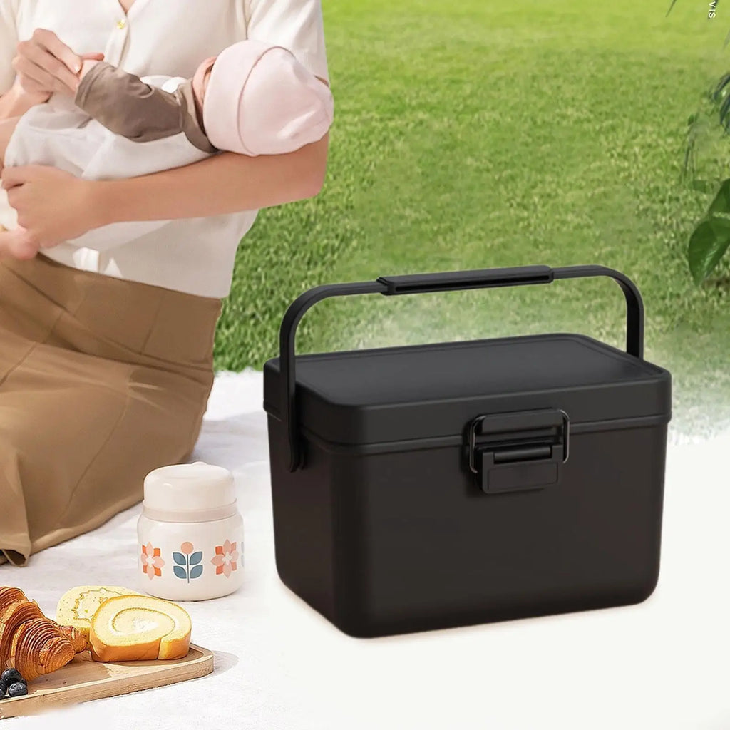 3.8L Insulated Cooler Box Portable Beverage Storage Organizer Food Delivery Box for Outdoor Camping Beach BBQ Picnic