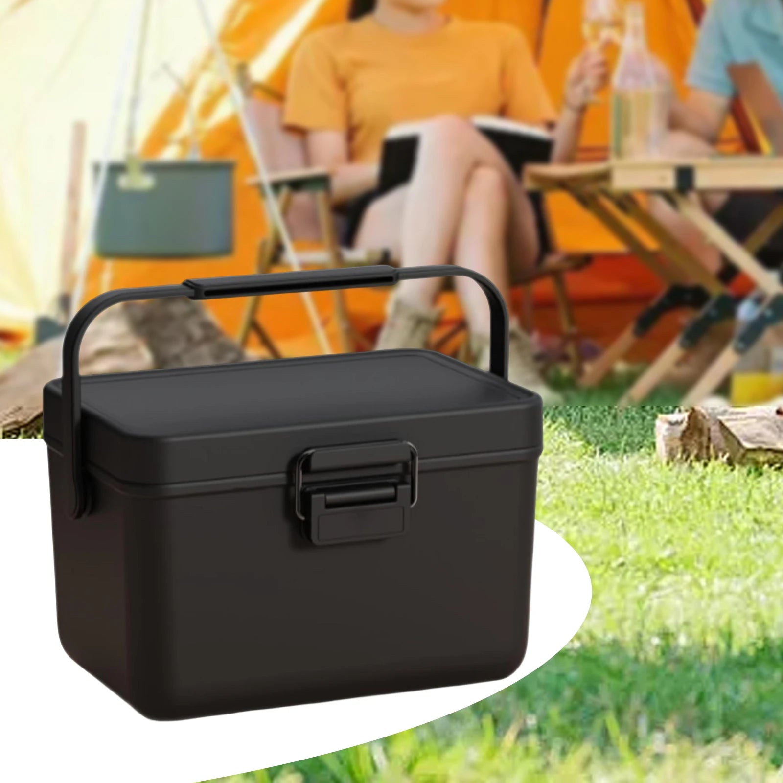 3.8L Insulated Cooler Box Portable Beverage Storage Organizer Food Delivery Box for Outdoor Camping Beach BBQ Picnic