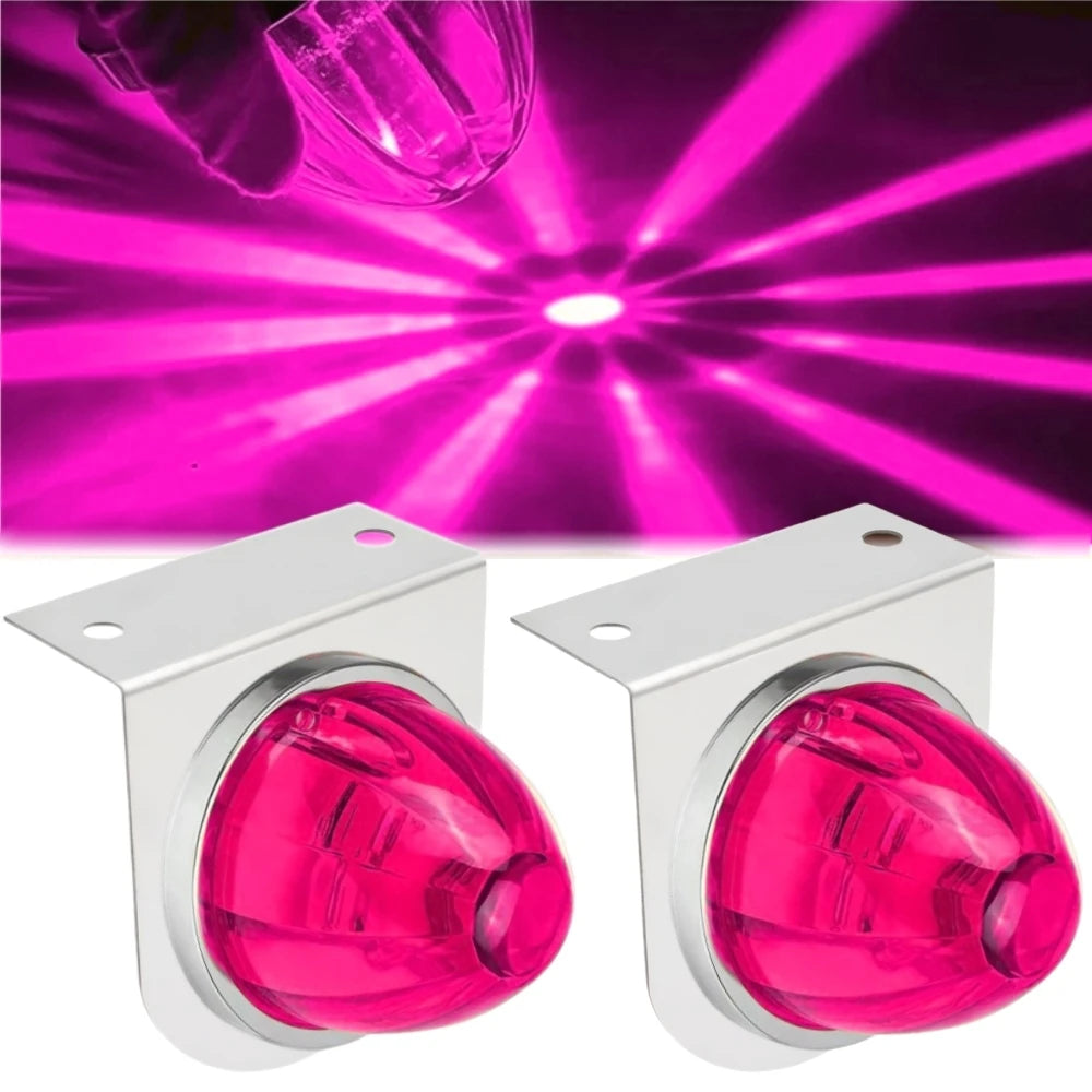 2PCS Star Watermelon Lights Dual Color Semi Truck Lights Trailer LED Water Melon Marker Lighting Under Glow Lights 12V/24V