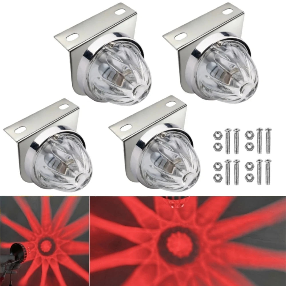 4PCS Glass Watermelon Lights Trailer Underglow LED Marker Lights 12V/24V Exterior Truck LED Watermelon Lights with Brackets