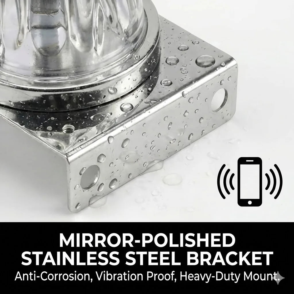 10 Pack Glass Watermelon Marker Lights Stainless Steel Frame Clamp Dual Revolution Star Watermelon Lights 10-30V