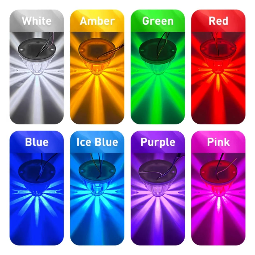 8PCS LED Watermelon Lights For Semi Truck 12-24V Side Maker Light Turn Signal Indicator Lamp Amber Lights For Trucks plastic