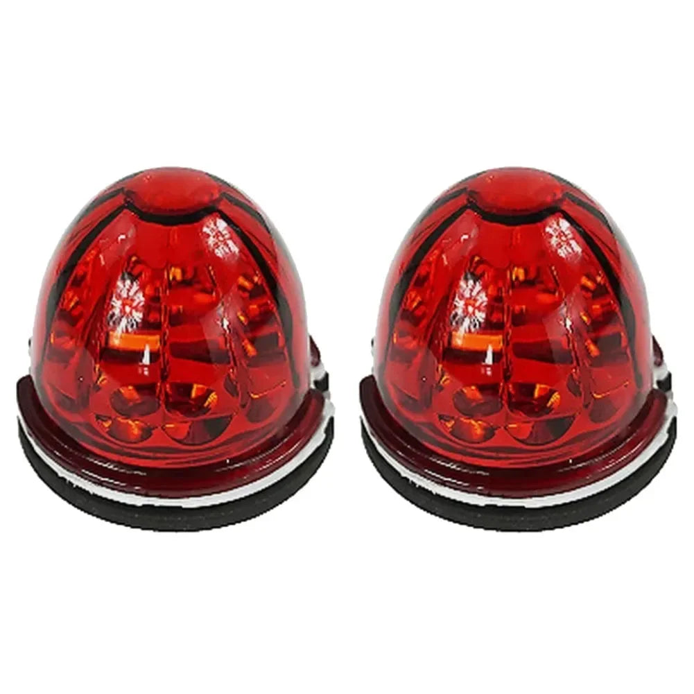 2Pcs Watermelon Bulbs Light Red Glass Lens Lamp Kit Red Lens W/ 1156 LED Bulbs Incandescent 12V DC Vehicles Car Light Part