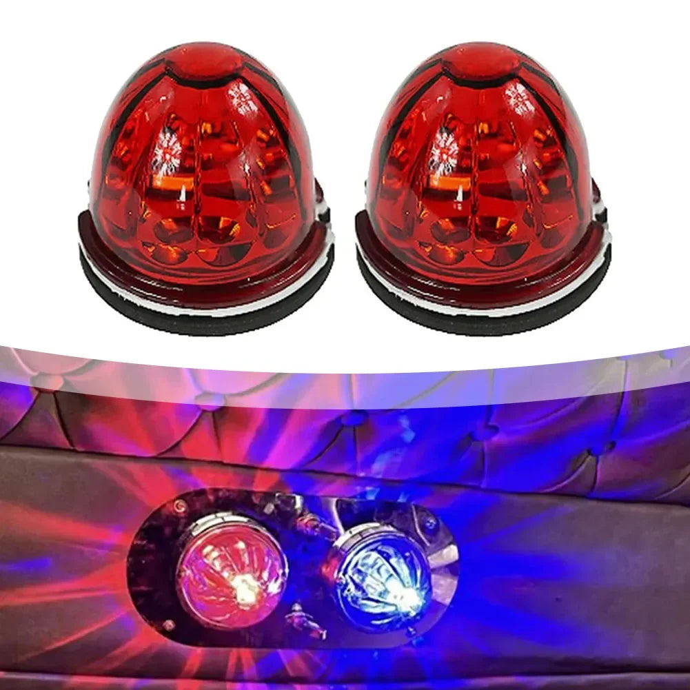 2Pcs Watermelon Bulbs Light Red Glass Lens Lamp Kit Red Lens W/ 1156 LED Bulbs Incandescent 12V DC Vehicles Car Light Part
