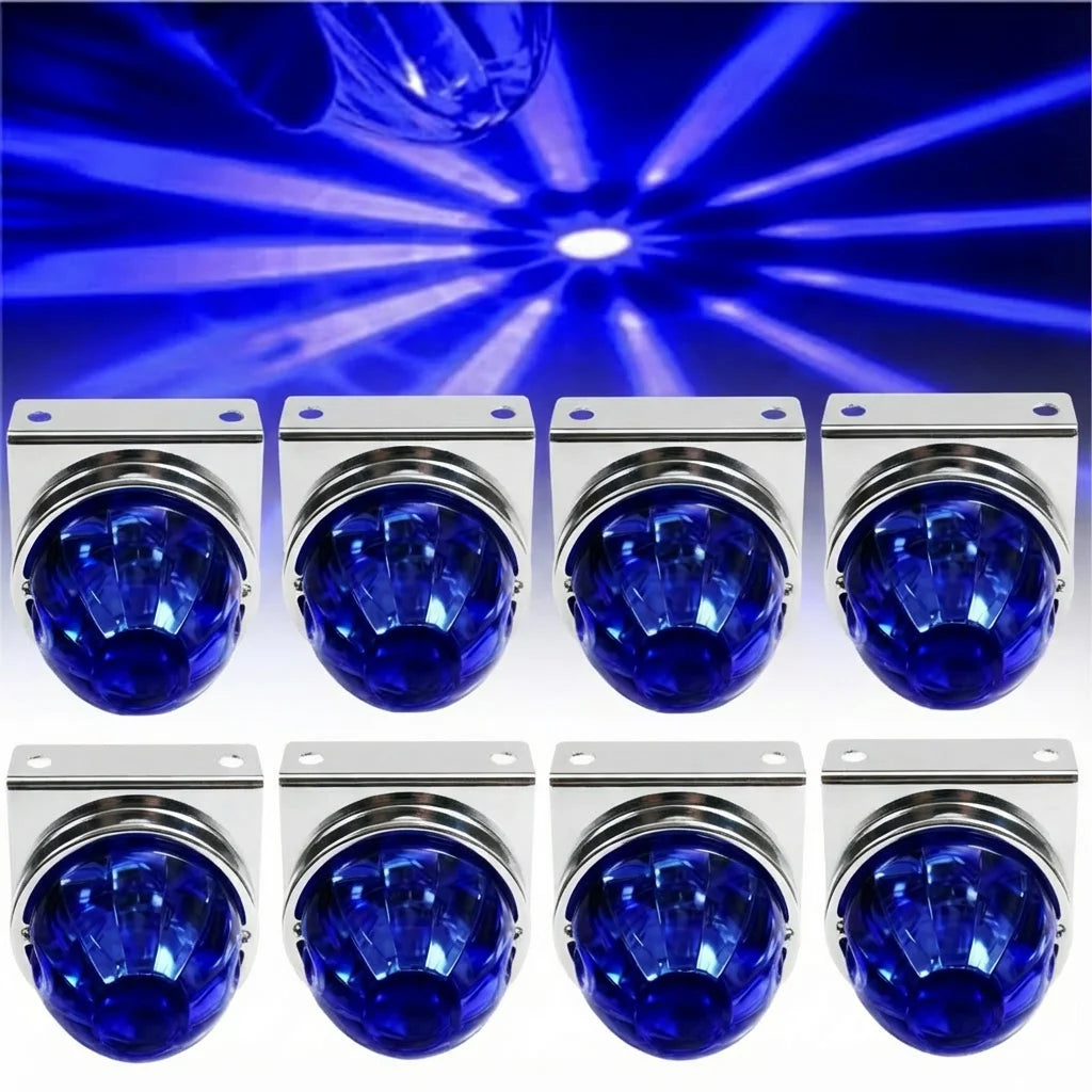 8PCS Bracket Watermelon Lights Strobe LED Side Marker Indicator Turn Signal Truck Trailer LED Star Lights For Truck 12V/24V
