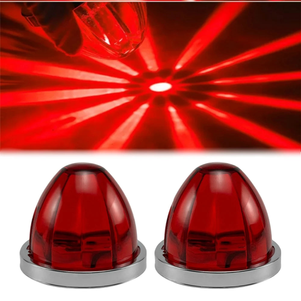 2PCS Watermelon Lights  LED Side Marker Indicator Turn Signal Brake Lamp Semi Truck Trailer Under Glow Wheel Lights For Truck