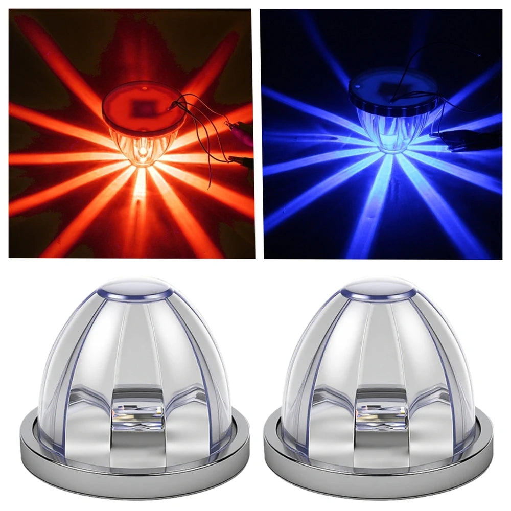 2PCS Dual Revolution Watermelon Lights Semi Truck Lights LED Star Water Melon LED Marker Under Glow Lights For Truck plastic
