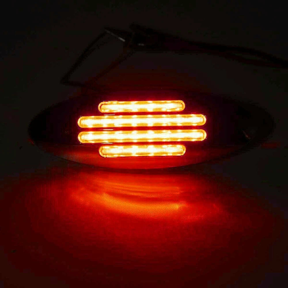 20PCS Flatline Amber Oval Semi Truck 24LED Marker Lights 12v Trailer Lights LED Lamp Truck Replacement Side Light
