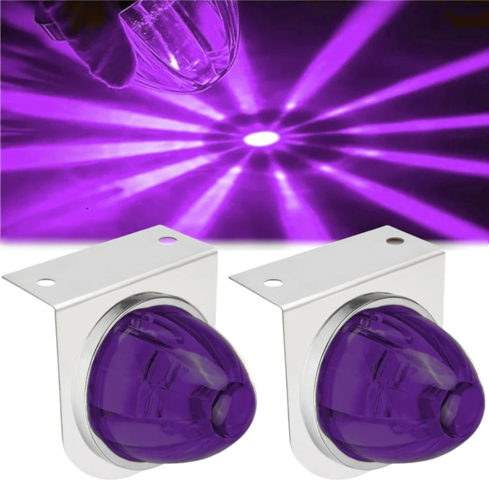 2PCS Star Watermelon Lights Dual Color Semi Truck Lights Trailer LED Water Melon Marker Lighting Under Glow Lights 12V/24V