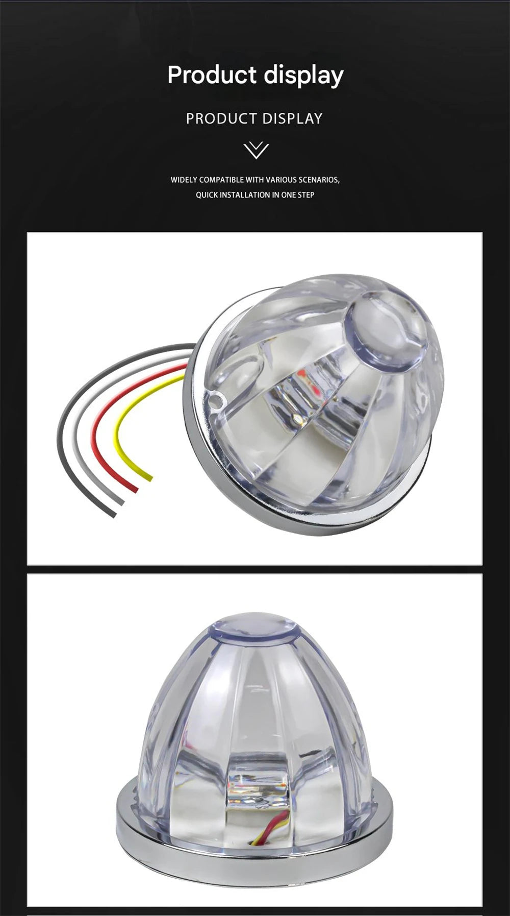 2PCS Star Watermelon Lights Dual Color Semi Truck Lights Trailer LED Water Melon Marker Lighting Under Glow Lights 12V/24V