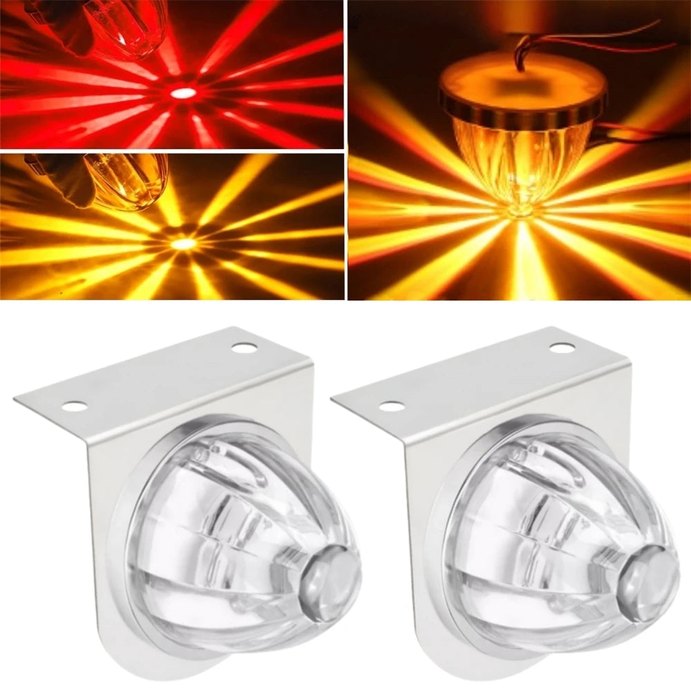 2PCS Star Watermelon Lights Dual Color Semi Truck Lights Trailer LED Water Melon Marker Lighting Under Glow Lights 12V/24V