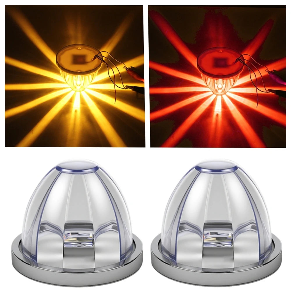 2PCS Dual Revolution Watermelon Lights Semi Truck Lights LED Star Water Melon LED Marker Under Glow Lights For Truck plastic