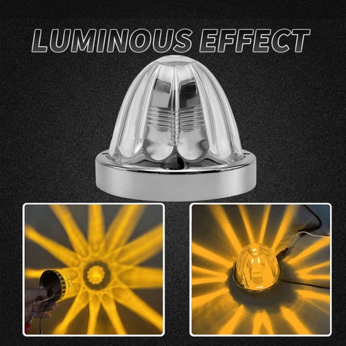 2PCS Glass Watermelon Lights for Semi Truck 10-30V LED Dual Revolution Underglow Exterior Truck Lights Marker Strobe Rock Lights