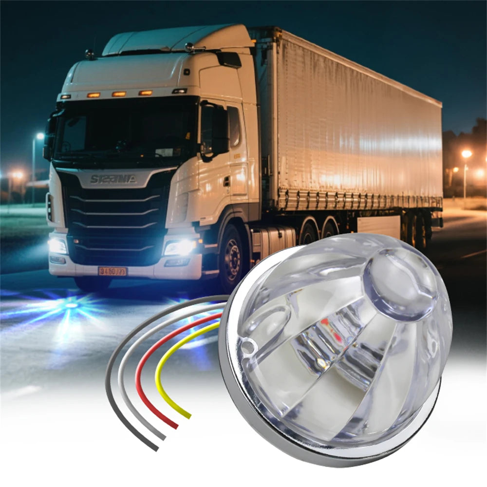 2PCS Dual Revolution Watermelon Lights Semi Truck Lights LED Star Water Melon LED Marker Under Glow Lights For Truck plastic