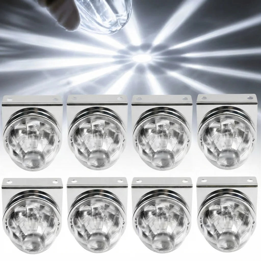 8PCS Bracket Watermelon Lights Strobe LED Side Marker Indicator Turn Signal Truck Trailer LED Star Lights For Truck 12V/24V