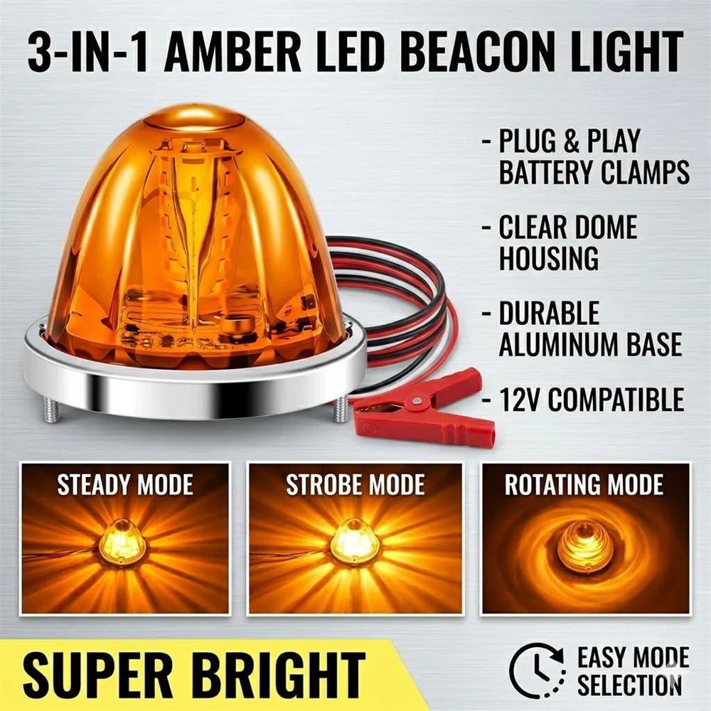 6PCS Water Melon Lights Starburst Rotating Lamp Clearance Strobe Warning Lights Semi Truck Peterbilt Cab Marker Lights (1)