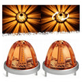 2PCS LED Watermelon Marker Lights Strobe Rotation Roof Clearance Warning Lights for Kenworth Peterbilt Freightliner Trailer