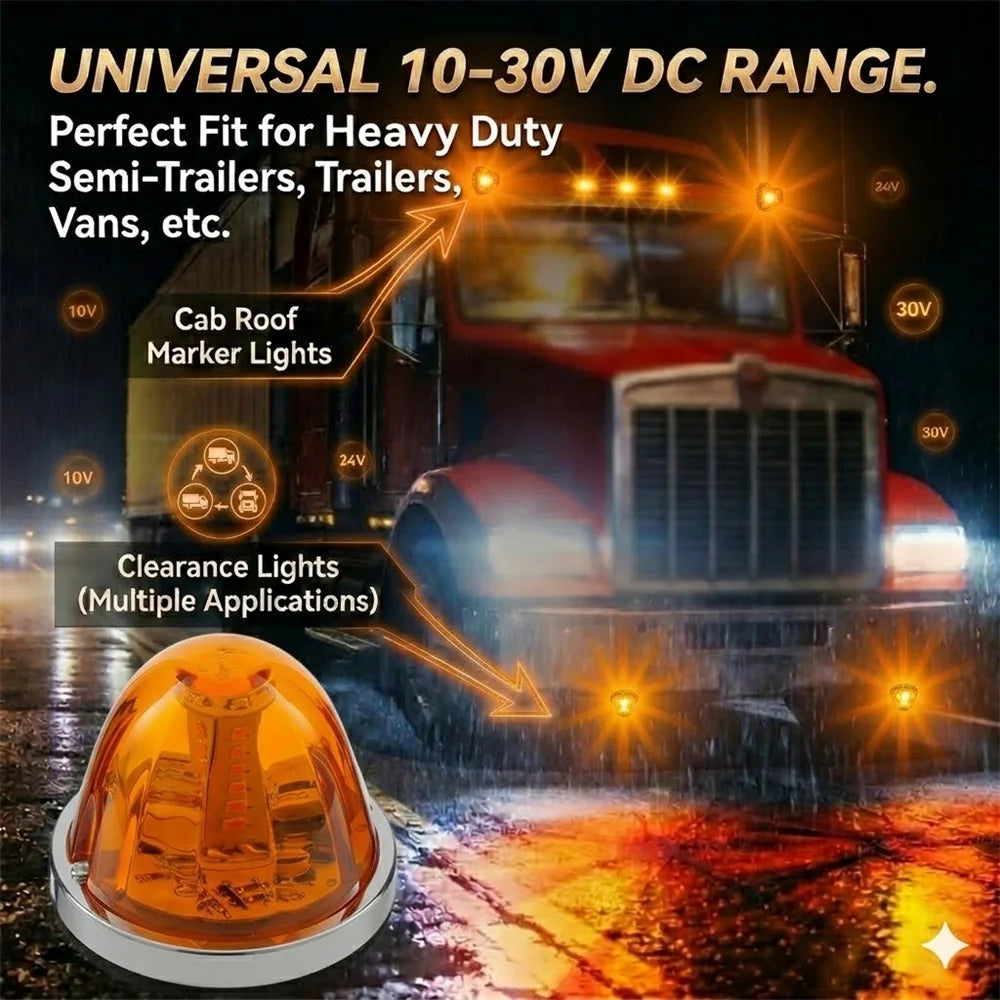 6PCS Water Melon Lights Starburst Rotating Lamp Clearance Strobe Warning Lights Semi Truck Peterbilt Cab Marker Lights (1)