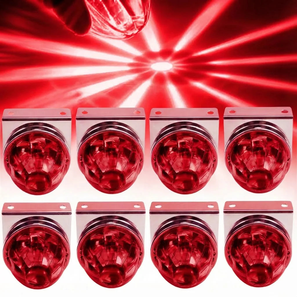 8PCS Bracket Watermelon Lights Strobe LED Side Marker Indicator Turn Signal Truck Trailer LED Star Lights For Truck 12V/24V