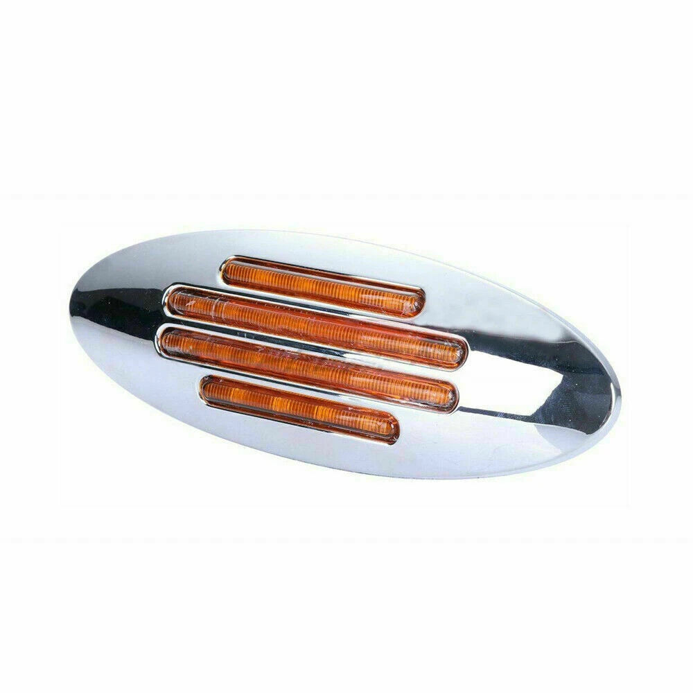 20PCS Flatline Amber Oval Semi Truck 24LED Marker Lights 12v Trailer Lights LED Lamp Truck Replacement Side Light