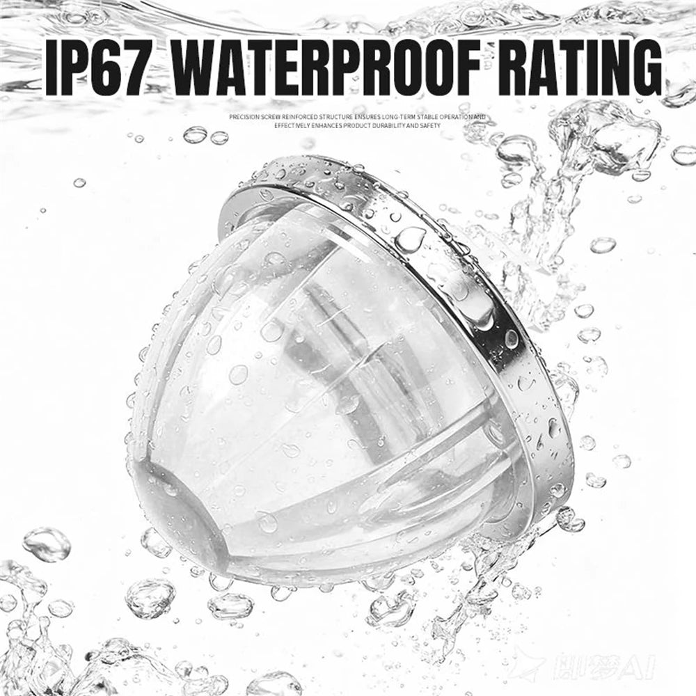 4PCS Underglow Exterior Trailer Lights Glass Watermelon Lights 10-30V LED Dual Revolution Strobe Rock Lights for Semi Truck