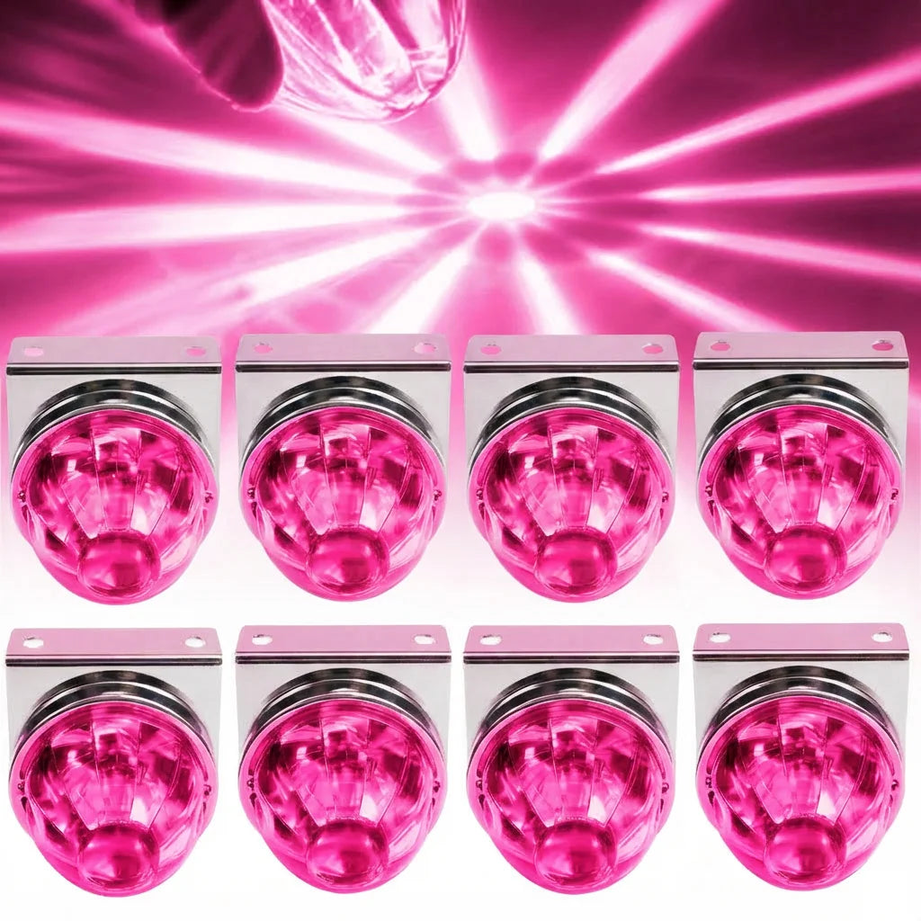 8PCS Bracket Watermelon Lights Strobe LED Side Marker Indicator Turn Signal Truck Trailer LED Star Lights For Truck 12V/24V