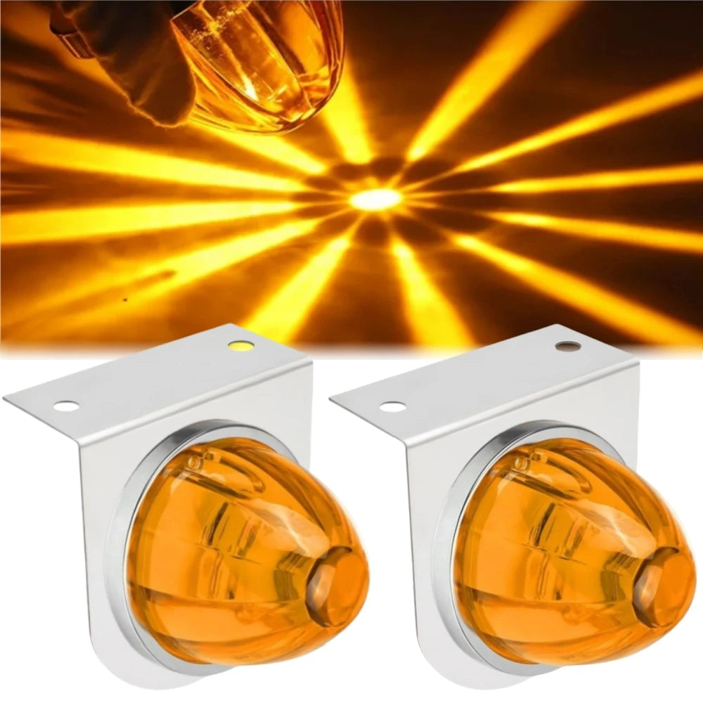 2PCS Star Watermelon Lights Dual Color Semi Truck Lights Trailer LED Water Melon Marker Lighting Under Glow Lights 12V/24V