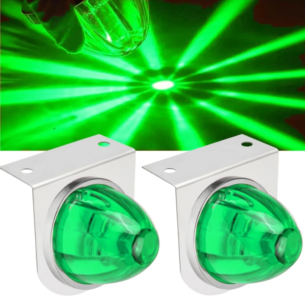 2PCS Star Watermelon Lights Dual Color Semi Truck Lights Trailer LED Water Melon Marker Lighting Under Glow Lights 12V/24V