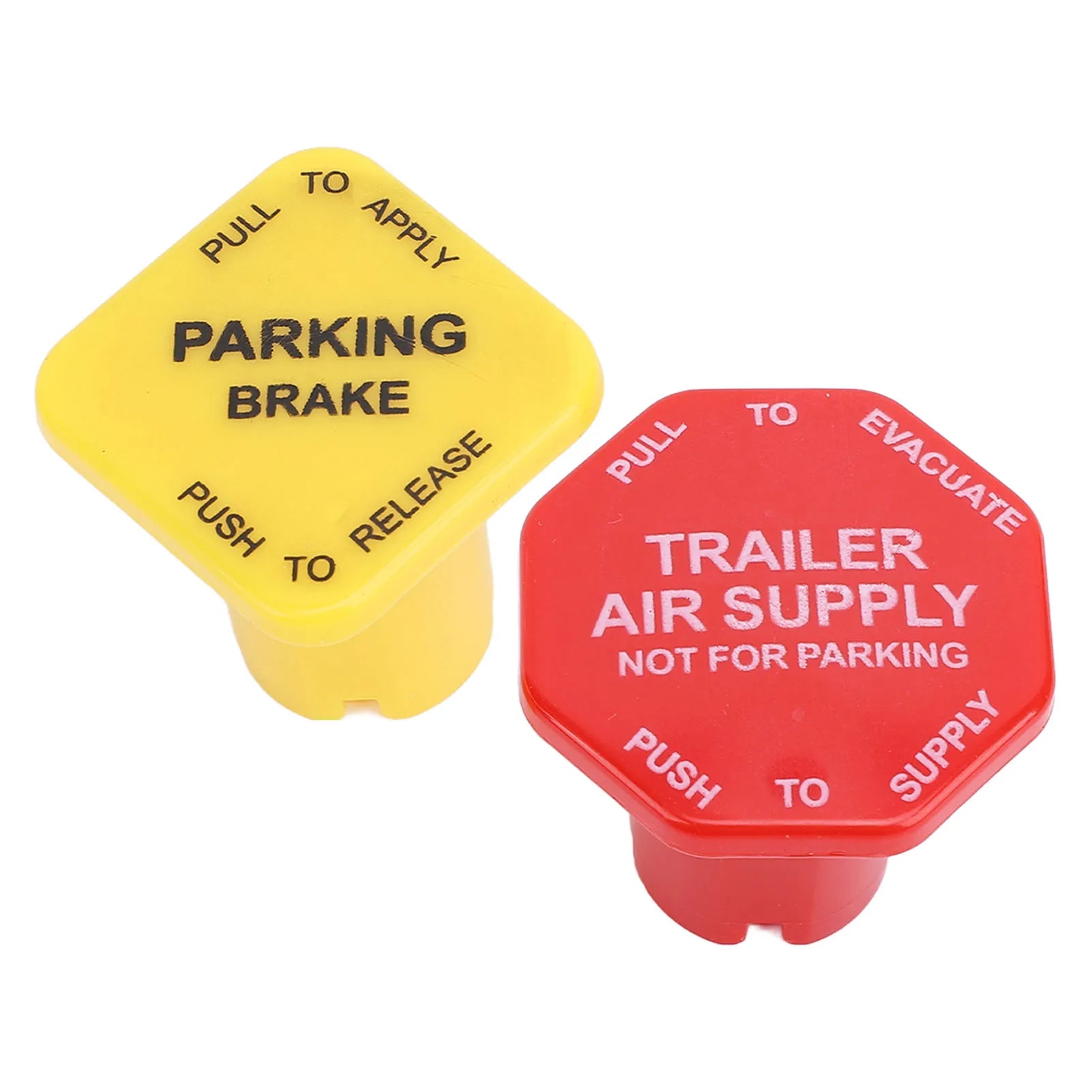Red Trailer Air Supply Knob Robust Yellow Semi Truck Parking Brake Knob Threaded Type Plastic 25110977 for Semi Truck Trailer